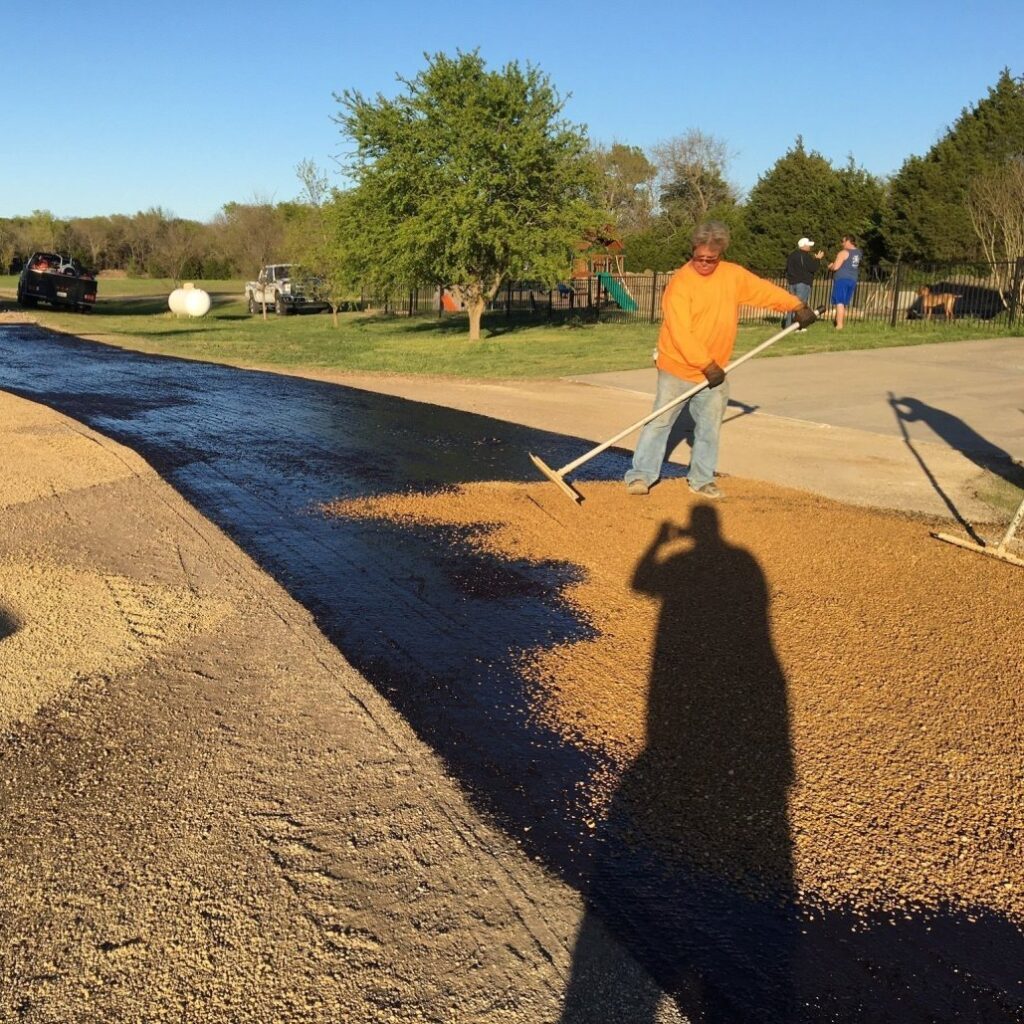 Residential chip seal paving